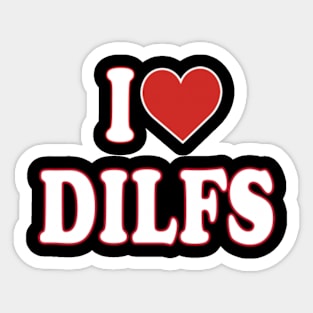 I Love Dilfs Funny Slogan Ladies I love DILFS Y2K Crop Tee, Funny Slogan Text T-shirt, 90's Retro Letter Cropped Top Women's Summer Round Neck Short Sleeve Cotton Indie Tee Sticker